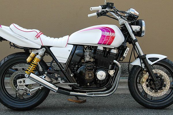 XJR400/S/R/R2イカシタショート管ZZYA管(ジーヤ管)メッキ