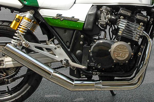  GSX400インパルス80φ極太マフラーバズー管メッキ