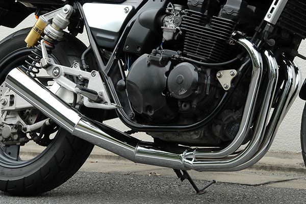 xjr400 ZERO カーボンファイバー マフラー FIGHTER ZEROシリーズ 手曲げ8分割 ケツ上げ - F－AUTO