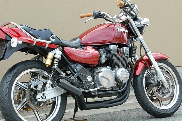 ゼファー400/χイカシタショート管ZZYA管(ジーヤ管)ブラック