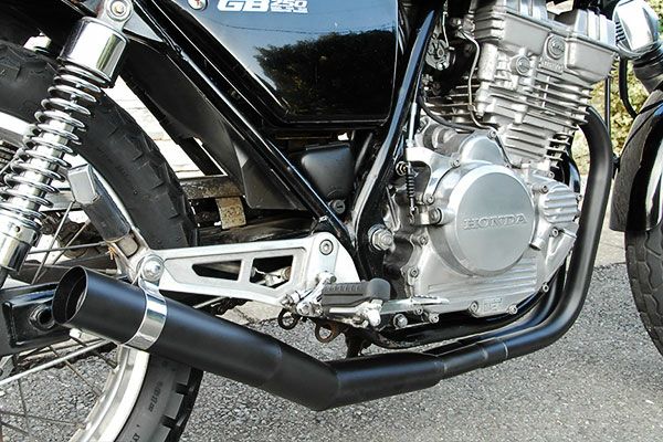 GB250クラブマン用ショート管分割式秘密の集合管ブラック