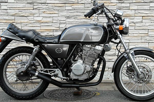 GB250クラブマン用ショート管分割式秘密の集合管ブラック