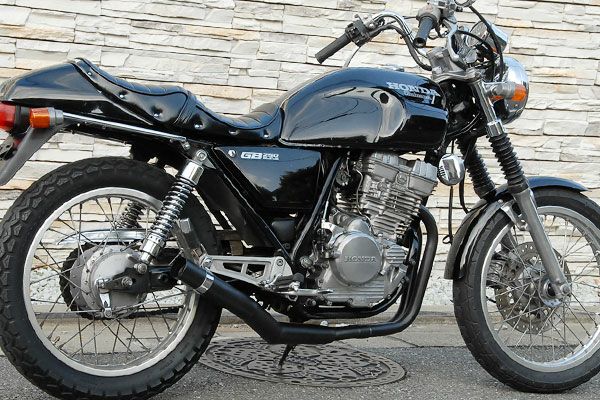 GB250クラブマン用ショート管分割式秘密の集合管ブラック