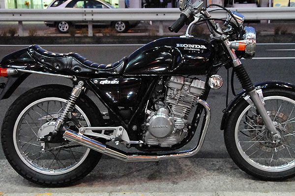 GB250クラブマン用ショート管分割式秘密の集合管メッキ