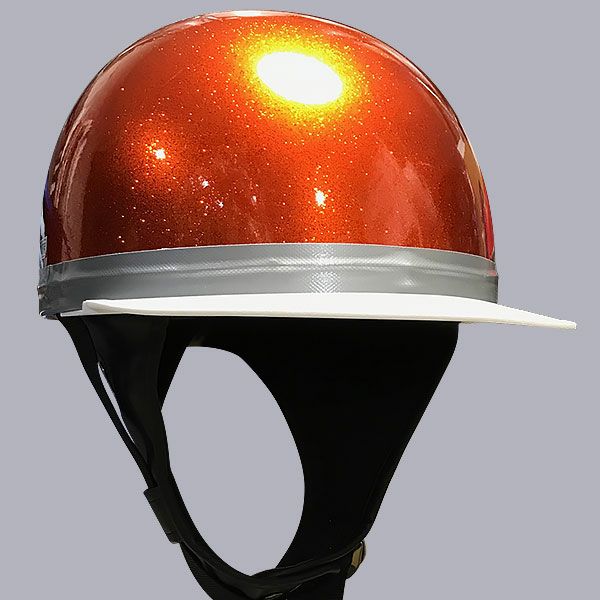 コダワリの族ヘル 激安コルク半ミツボタン/オレンジラメ