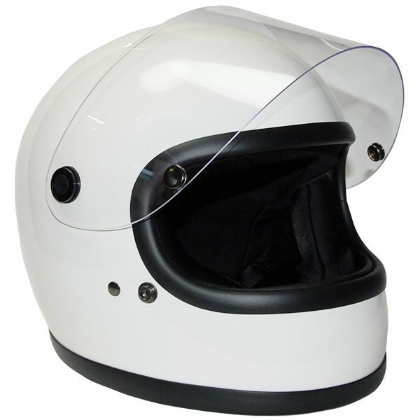 e_methelmet族ヘルホワイト（新品、未使用） 族ヘル 爆発カフェヘル/白 | 旧車バイクカスタムパーツのゼット