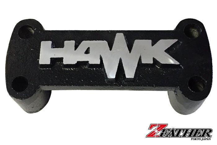 旧車ロゴ入りハンドルクランプHAWK/ホーク/ブラック