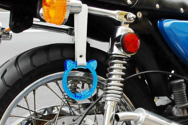 ネコつり輪(つり革) クリアブルーラメ | 旧車バイクカスタムパーツの